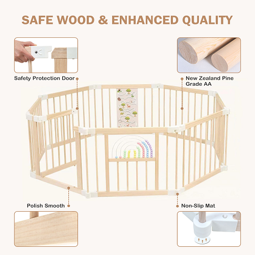 Foldable Wooden Baby Playpen For Modern Families suppliers