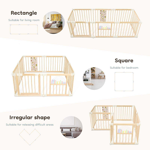 Foldable Wooden Baby Playpen For Modern Families factory