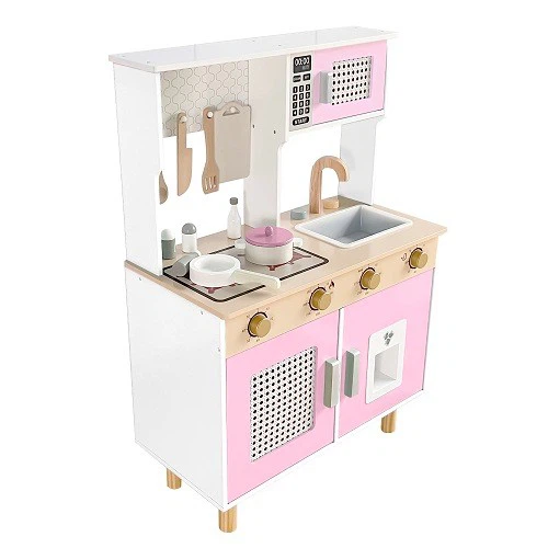 Pink Wooden Kids Kitchen Playset factory
