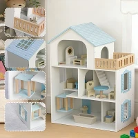 Classic Wooden Doll Playhouse