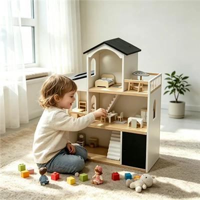 MDF Dollhouse For Children's Pretend Play