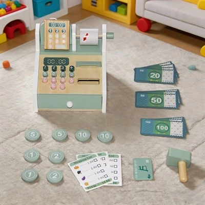 Wooden Cash Register Pretend Play Toy