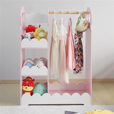 Wooden Kids Coat Rack With Storage Shelf