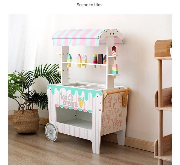 Wooden Ice Cream Cart Display Set price